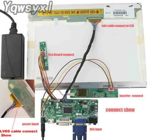 Комплект Yqwsyxl для контроллера ЖК светодиодный на MT230DW01 V0 V.0 VA V.A HDMI + DVI VGA |