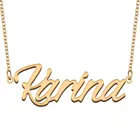 Ожерелье с именем Karina для женщин, ювелирные изделия из нержавеющей стали с покрытием из 18-каратного золота, женский подарок для матери или девушки