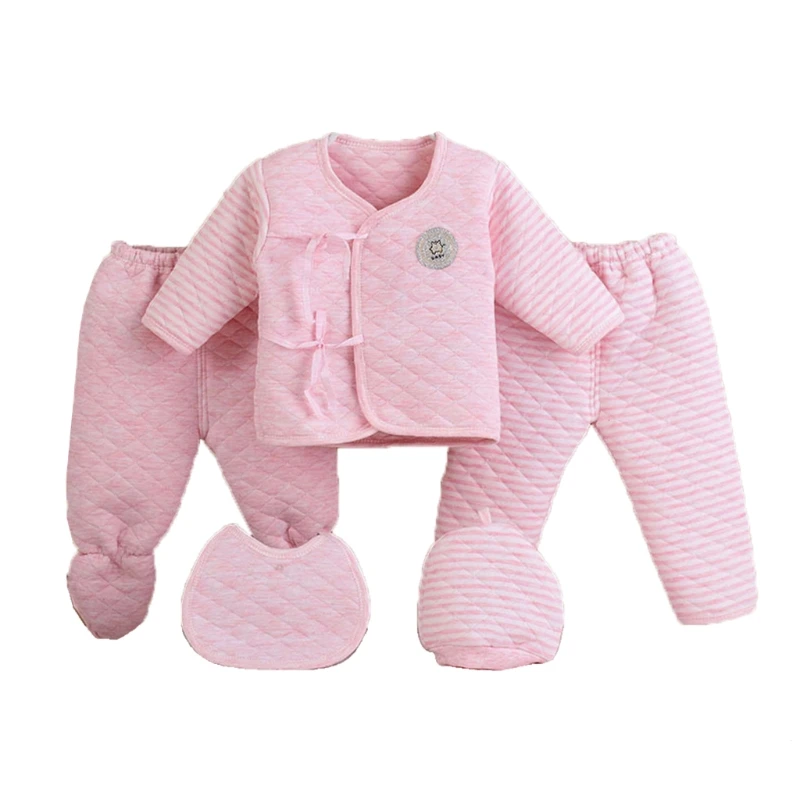 

5Pcs/set Newborn Baby Cotton Clothes Set Infant Baby Girls Boys Warm Thickening Underwear Suit Toddler Outfit