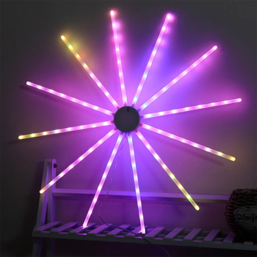 

Meteor RGB Fairy Firework Light Outdoor Hanging Starburst String Light 18/10 Modes Christmas Strobe Windmill Light with Remote
