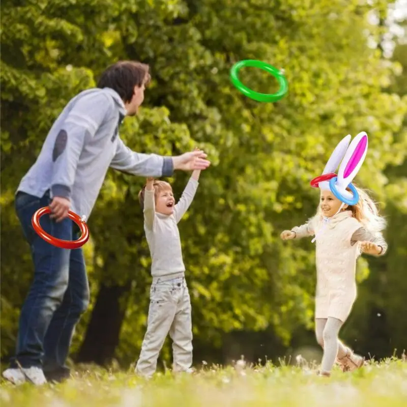 Inflatable Bunny Ears Game Hoop Kids Hoopla Easter Egg Rabbit Hat Ring Toss Family Party Toy Gift | Игрушки и хобби
