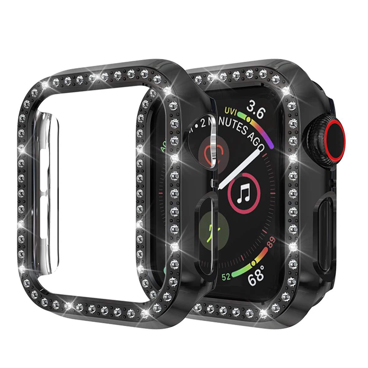 Блестящий чехол из поликарбоната для Apple Watch 4, 40 мм, 44 мм, защитная оболочка, бампер для iWatch 44, 40 мм, серия 5, чехлы для часов, крышка, рамка