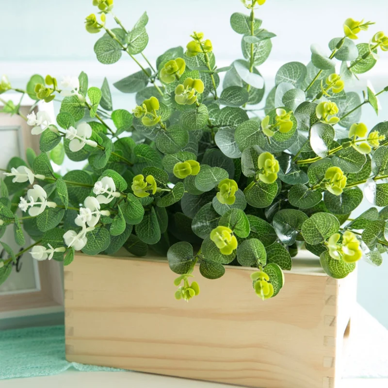 4 вилки 16 головок искусственный эвкалипт украшение для домашнего стола высокое