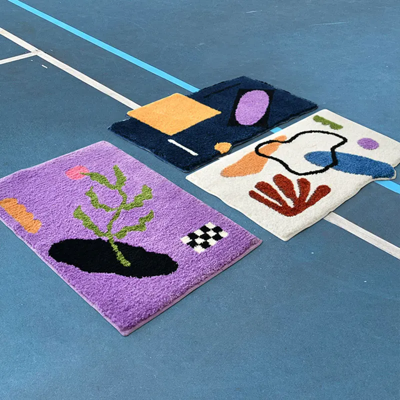 Абсорбирующий коврик в скандинавском стиле шахматный напольный для ванной