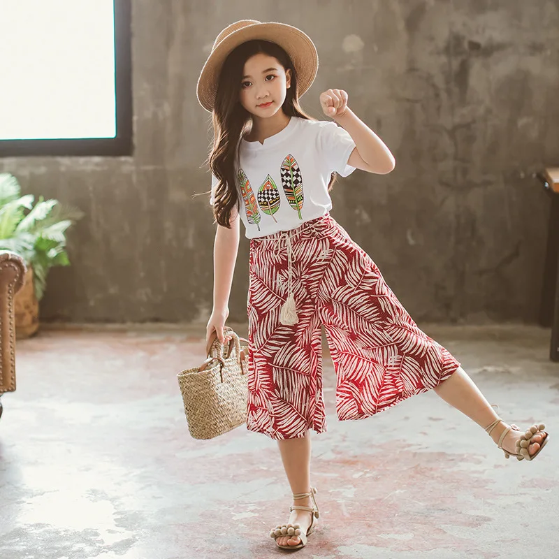 

Summer 2020 Baby Girls Clothes Sets Outfits Kids Clothes Short Sleeve +Pants Children Clothing Set 3 4 5 6 7 8 9 10 11 12 Years