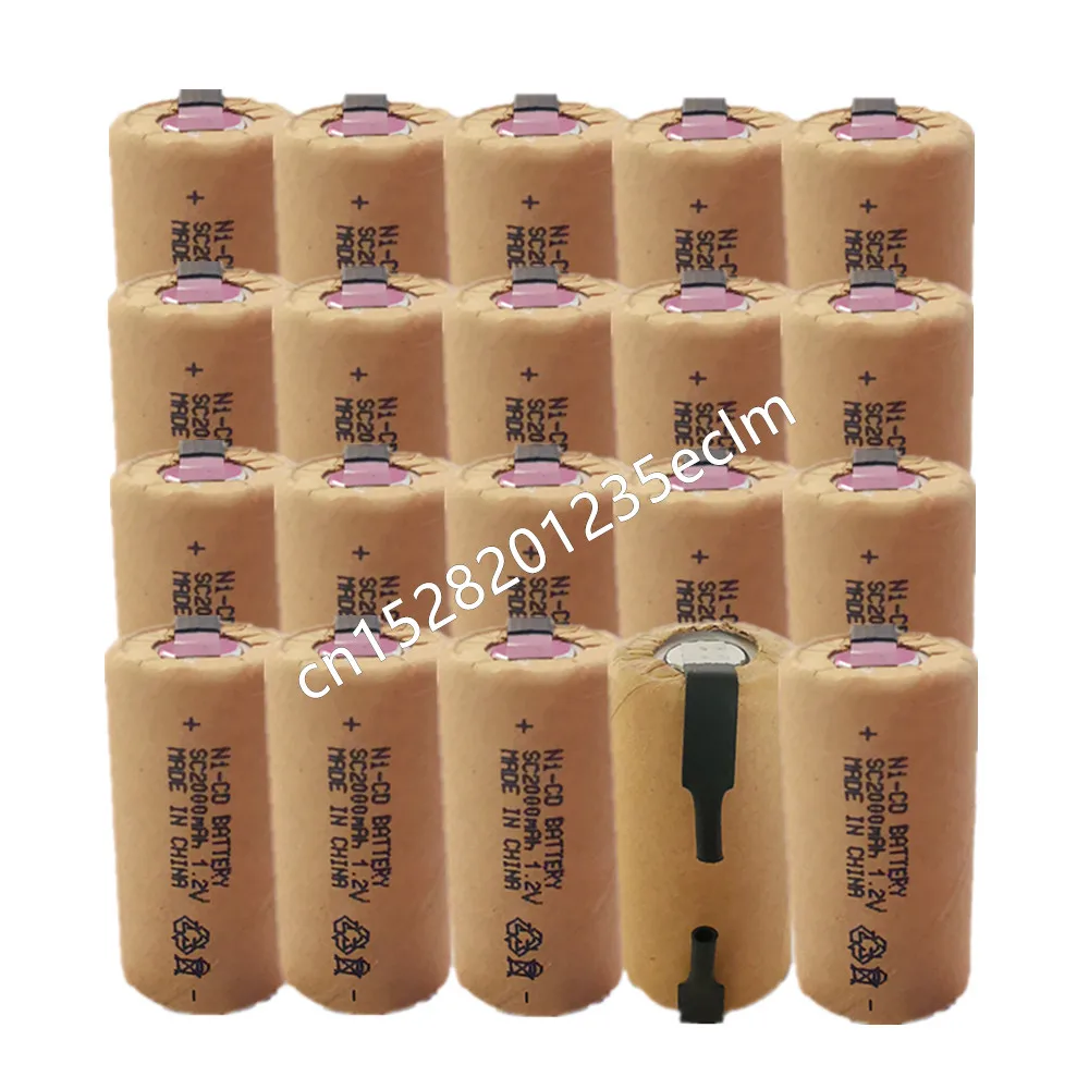 Из Москвы! 10/20 шт. ni cd SC2000mAh аккумуляторная батарея Sub C 10C 1 2 V для