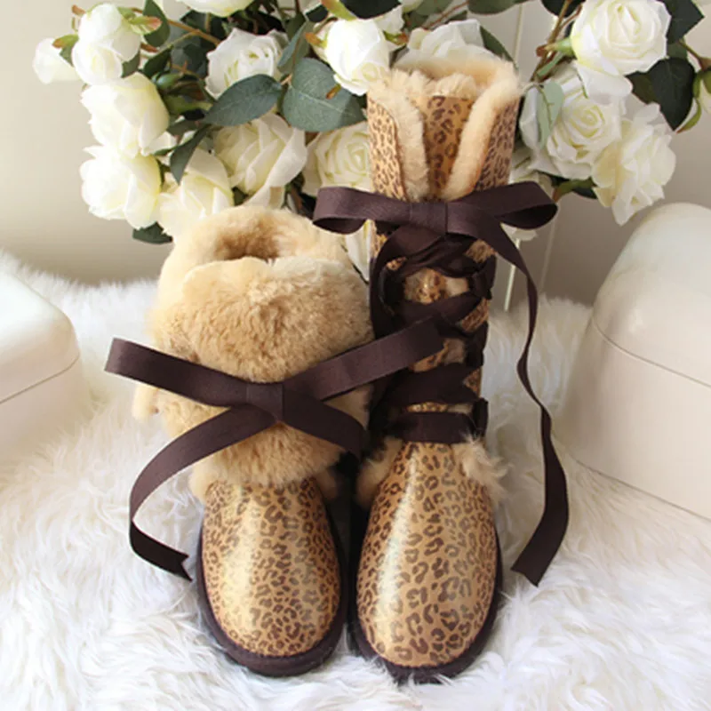 Jual Sepatu Renda Baru Kualitas Terbaik 2021 Sepatu Bot Merek Bot Salju Musim Dingin Wanita Wol 100% Kulit Domba Asli Wanita Pengiriman Gratis
