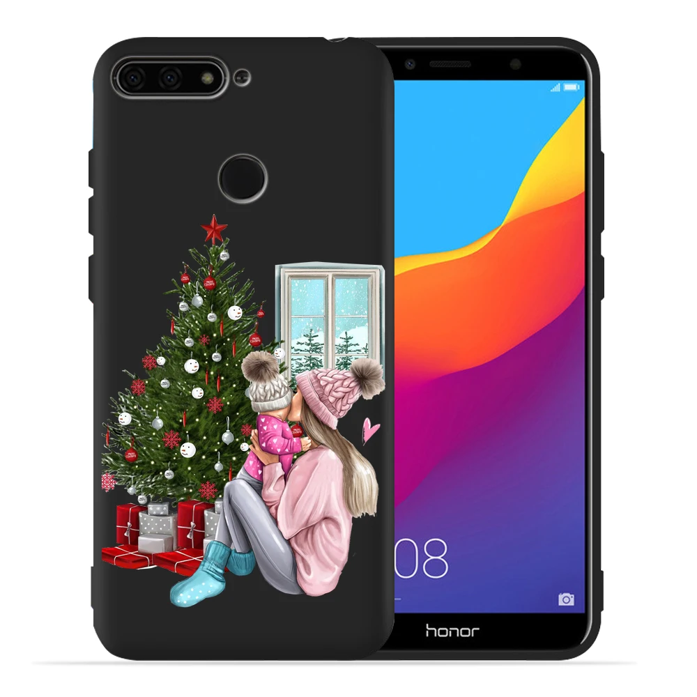 Семейный Рождественский чехол для мамы маленькой девочки мальчика Huawei Honor 9X 20 Lite