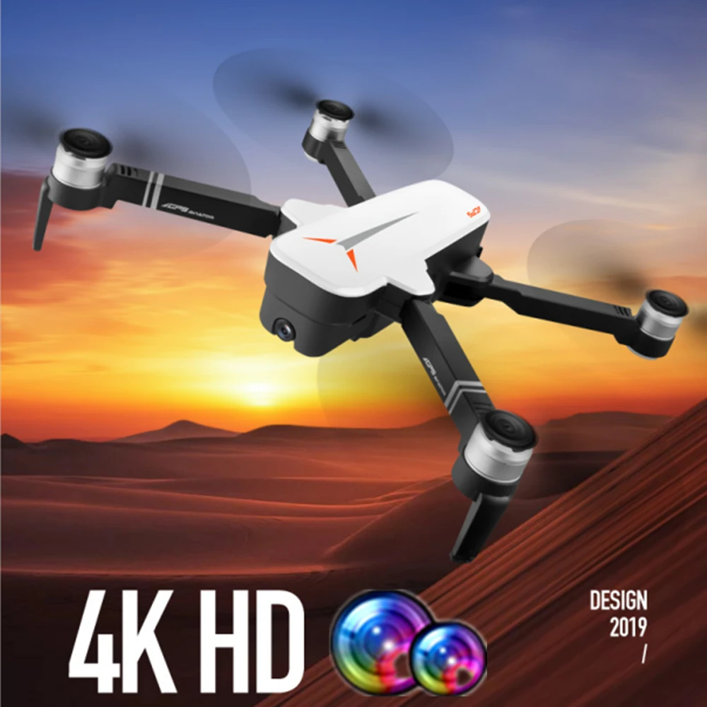Радиоуправляемый Дрон с GPS и двойной камерой 4K HD складной Квадрокоптер контролем