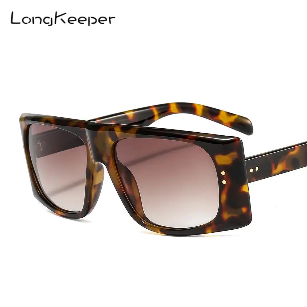 

LongKeeper 2020 New Square Sunglasses Women Men Big Frame Leopard Sun Glasses Vintage Ladies Eyewear UV400 Oculos Feminino