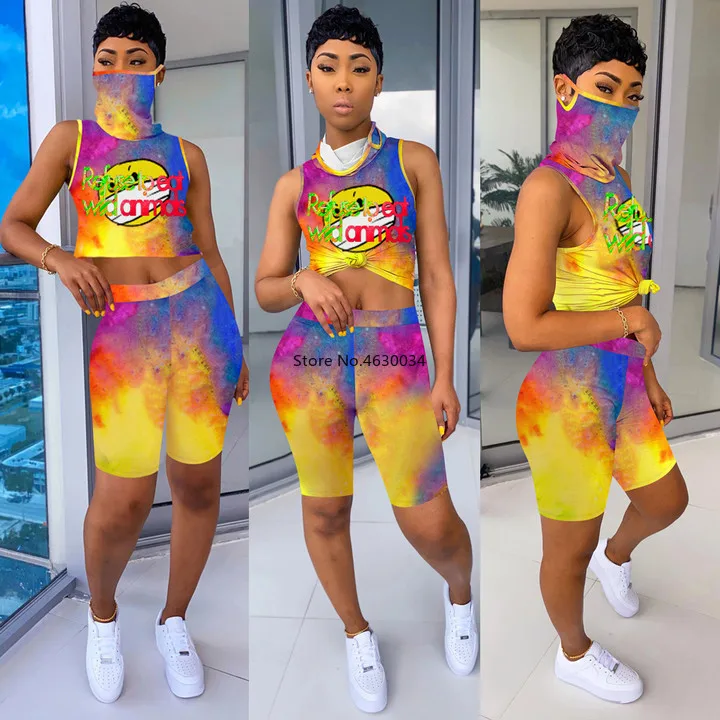 Спортивный женский комплект элегантный галстук краситель черная дыра