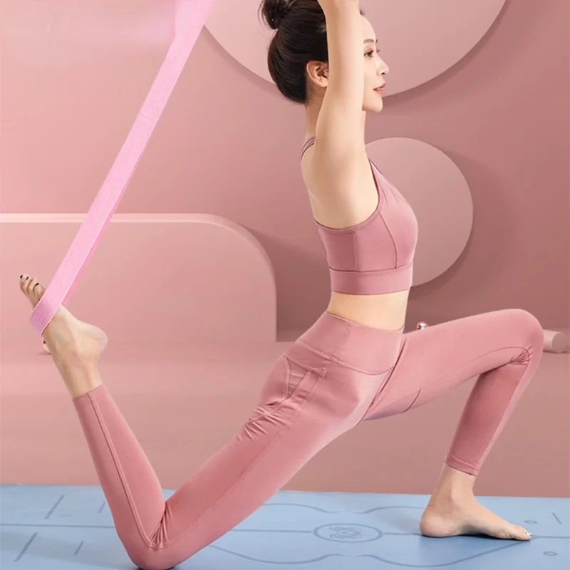 

183cm Long and 3.8cm Wide Yoga Belt Stretch Belt Polyester Cotton Lacing Belt Yoga Rope Open Shoulders and Expand Back