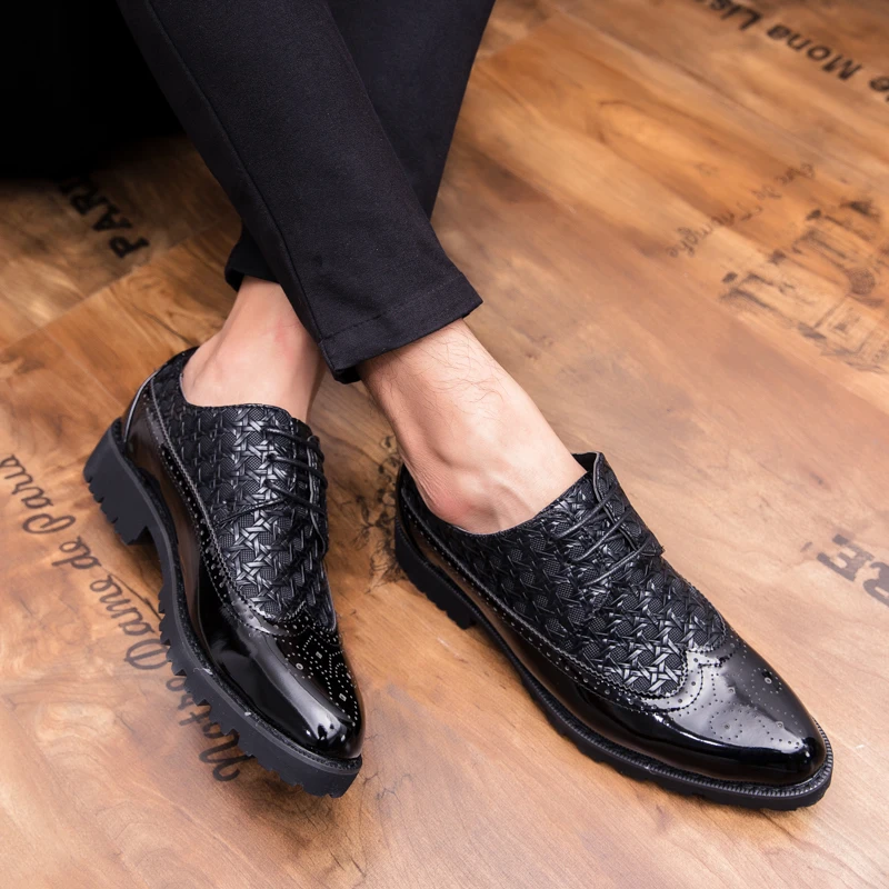 Мужские деловые туфли Новинка весна-осень 2022 Уличная обувь на шнуровке