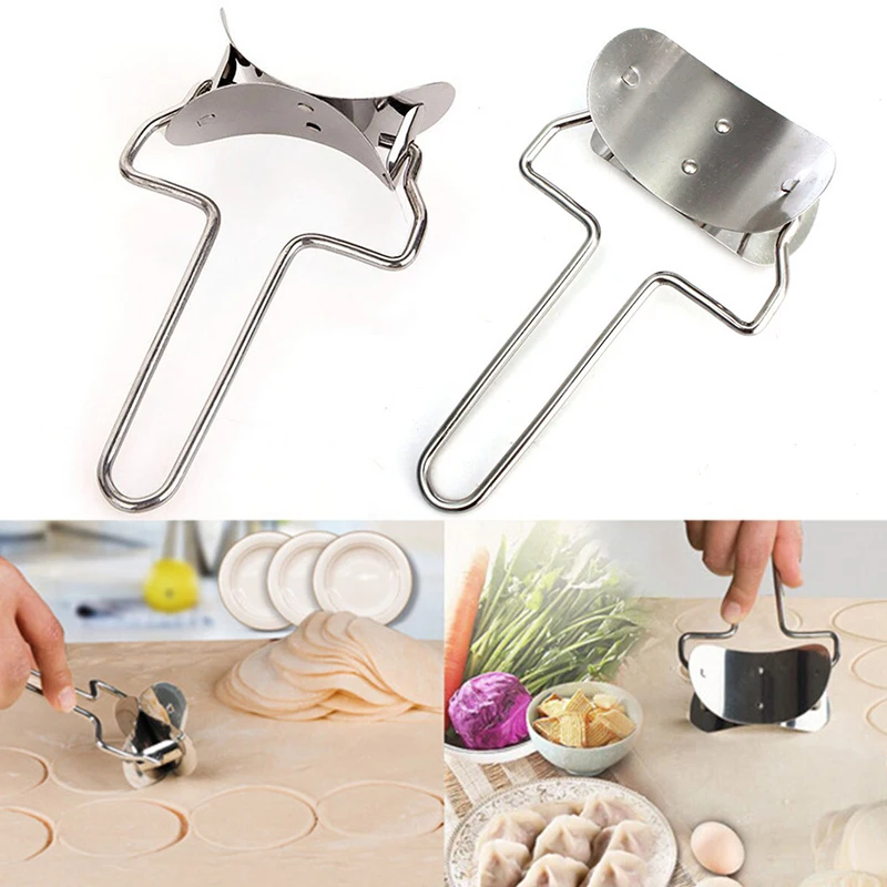 

1Pc Stainless Steel Dumpling Wraper Mould Dough Circle Roller Machine Dumpling/Pie Maker Pastry Cutters Kitchen Cooking Tools