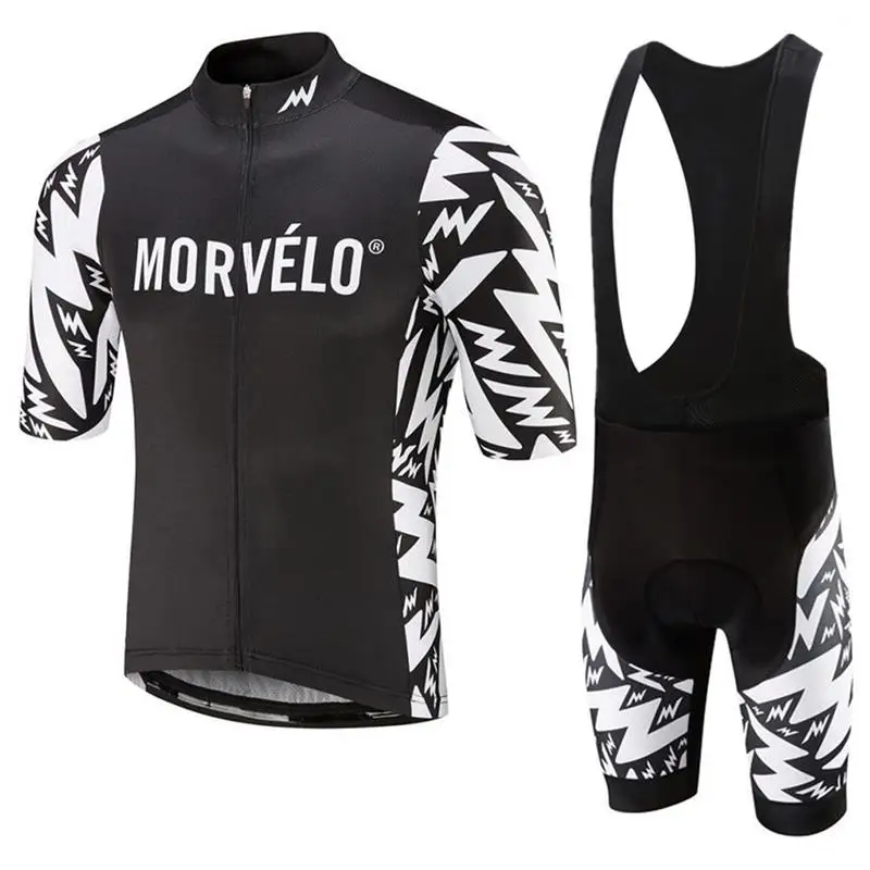 Morvelo дышащая летняя велосипедная майка с нагрудником и шортами, набор велосипедной спортивной одежды, одежда, рубашка, быстросохнущая гелевая Подушка 19d - Цвет: Bib Shorts suit