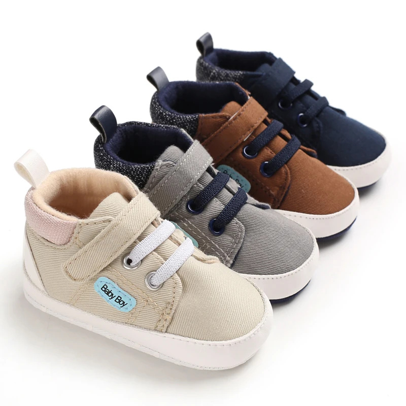 

Autumn Baby Shoes Kid Boy Canvas Cotton First Walker Anti-slip Soft Sole Toddler Sneaker 1 Pair
