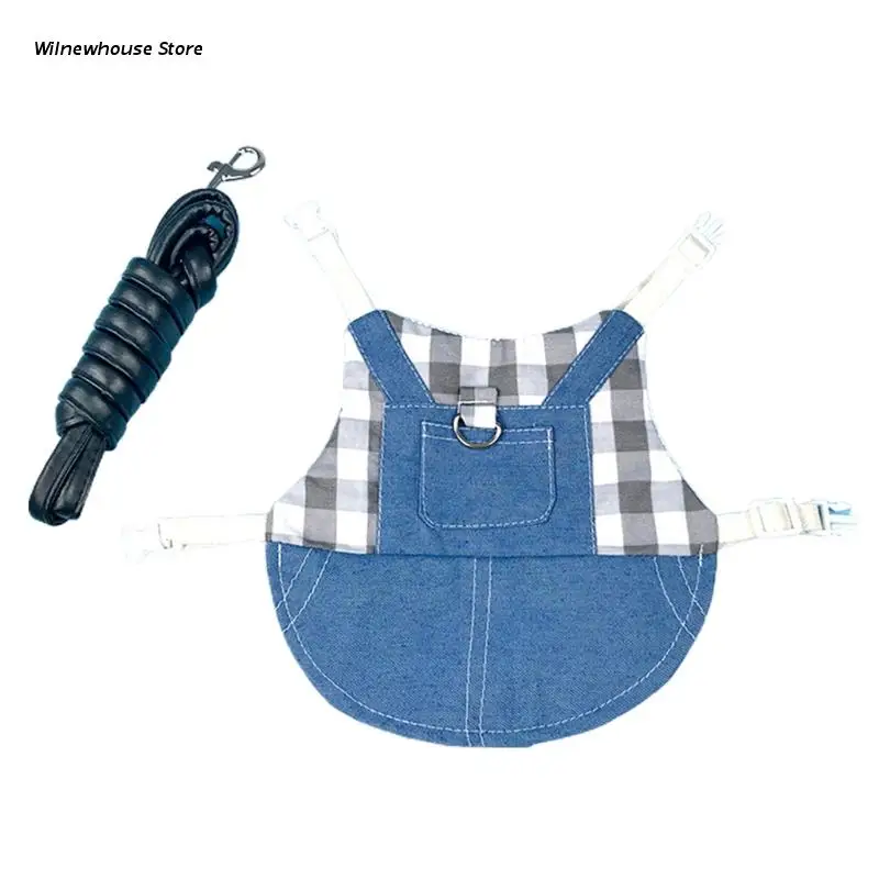 

F62A Small Animal Harness Vest Cotton Suit Outing Walking for Rabbit Ferret Guinea-pig Bunny Hamster