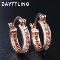 bayttling silver color 18mm exquisite aaa zircon goldbluepinkred earrings for woman charm wedding gift jewelry
