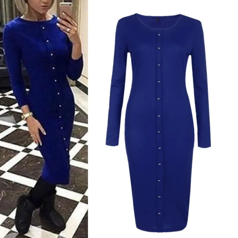 

2020 New Autumn Knitted Dress Women Long Sleeve Long Dresses Female Slim Winter Dress Vestidos