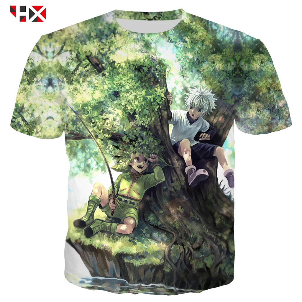 Футболка с 3D принтом аниме Hisoka Hunter X Повседневная футболка коротким рукавом для