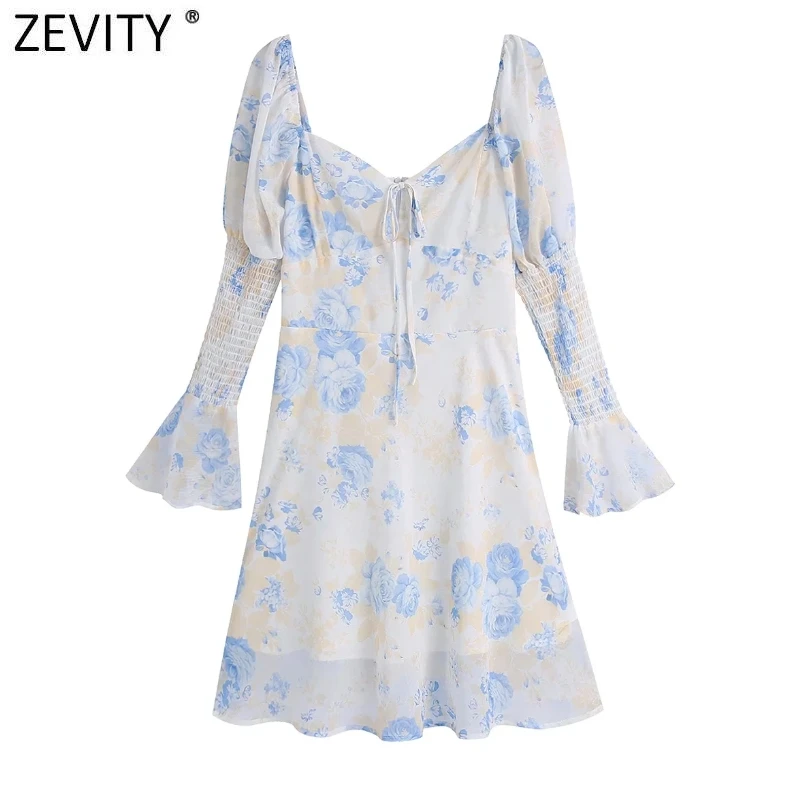 

Женское пикантное повседневное облегающее мини-платье ZEVITY с глубоким V-образным вырезом и цветочным принтом, женское шикарное кимоно на мол...