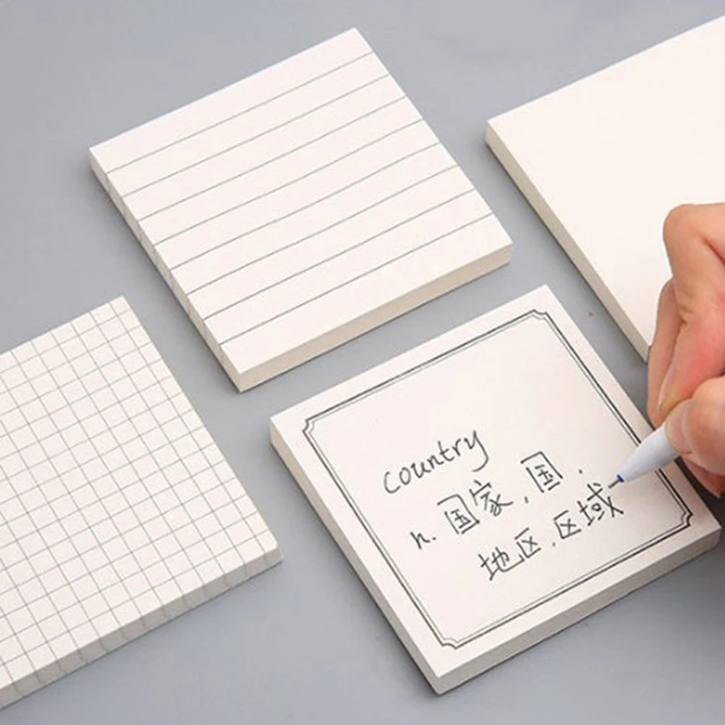 

1pc Lined Sticky Notes Self-Stick Lined Note Pad, 3 x3 in, Blank & Grid & Lined Post Memos for Office, School and Home 80 Sheets