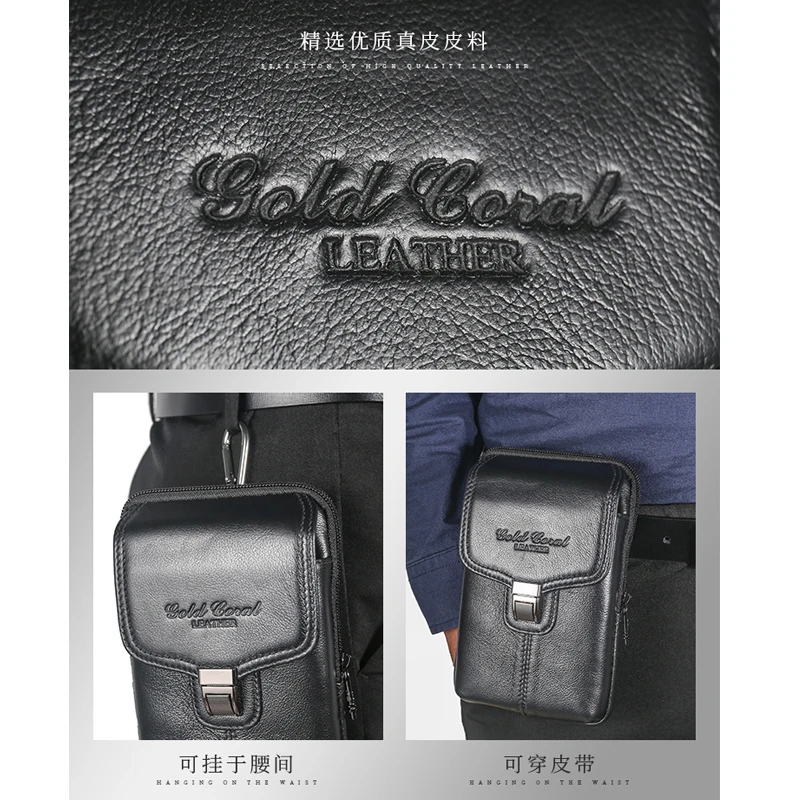 Phone Pouch Belt Waist Bag for UMIDIGI BISON Doogee Blackview Cubot 5.8'' 6.3'' Case Flip Cover Genuine Leather Zipper bags |