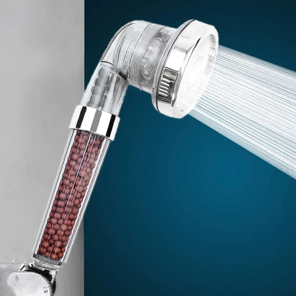 

3 Modes Bath Shower Adjustable Jetting Shower Head High Pressure Saving Water Bathroom Anion Filter Shower SPA Nozzle