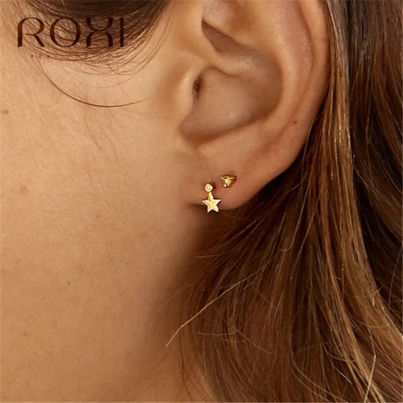 ROXI серьги из стерлингового серебра 925 пробы Простые Модные ювелирные изделия