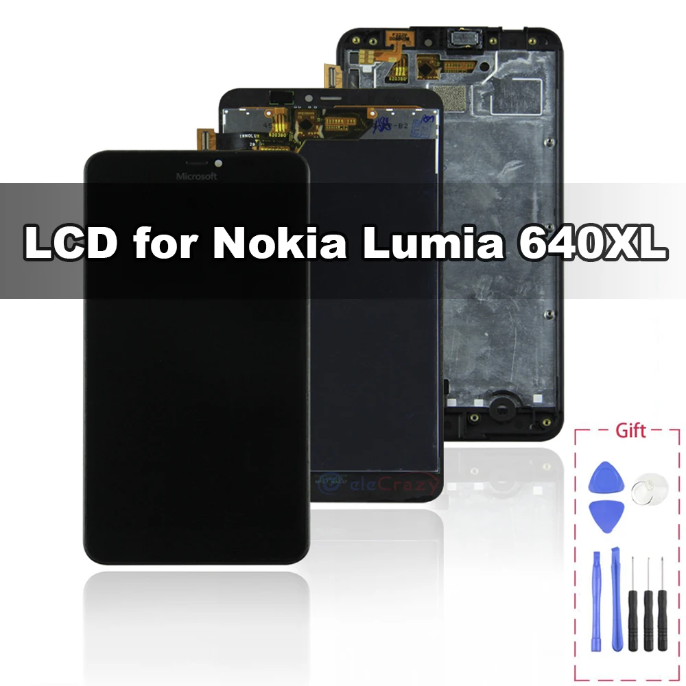 ЖК-дисплей с рамкой для оригинального Nokia Lumia 640 XL 640XL сенсорный экран дигитайзер в