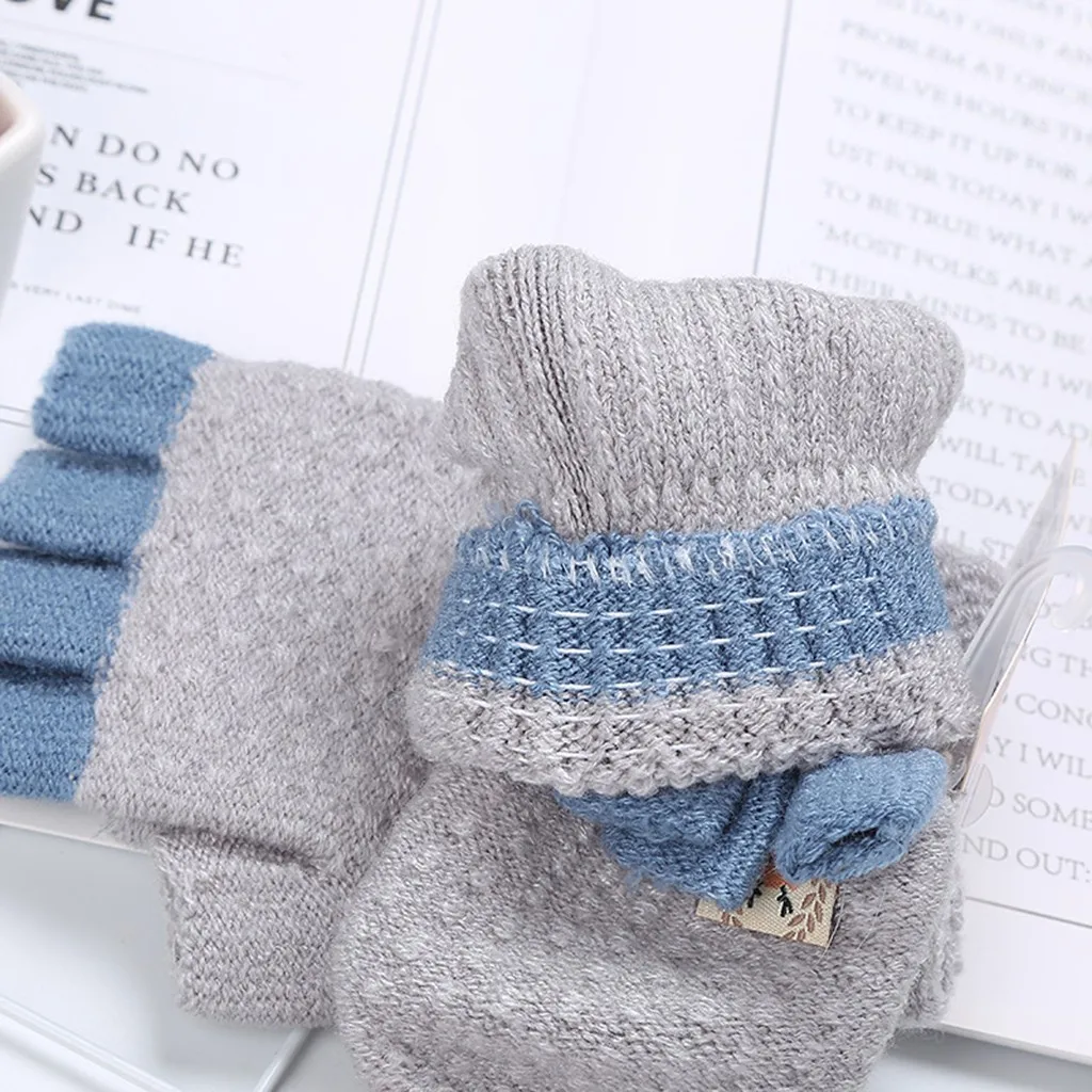 Перчатки без пальцев с изображением рогов из мультфильмов женские зимние