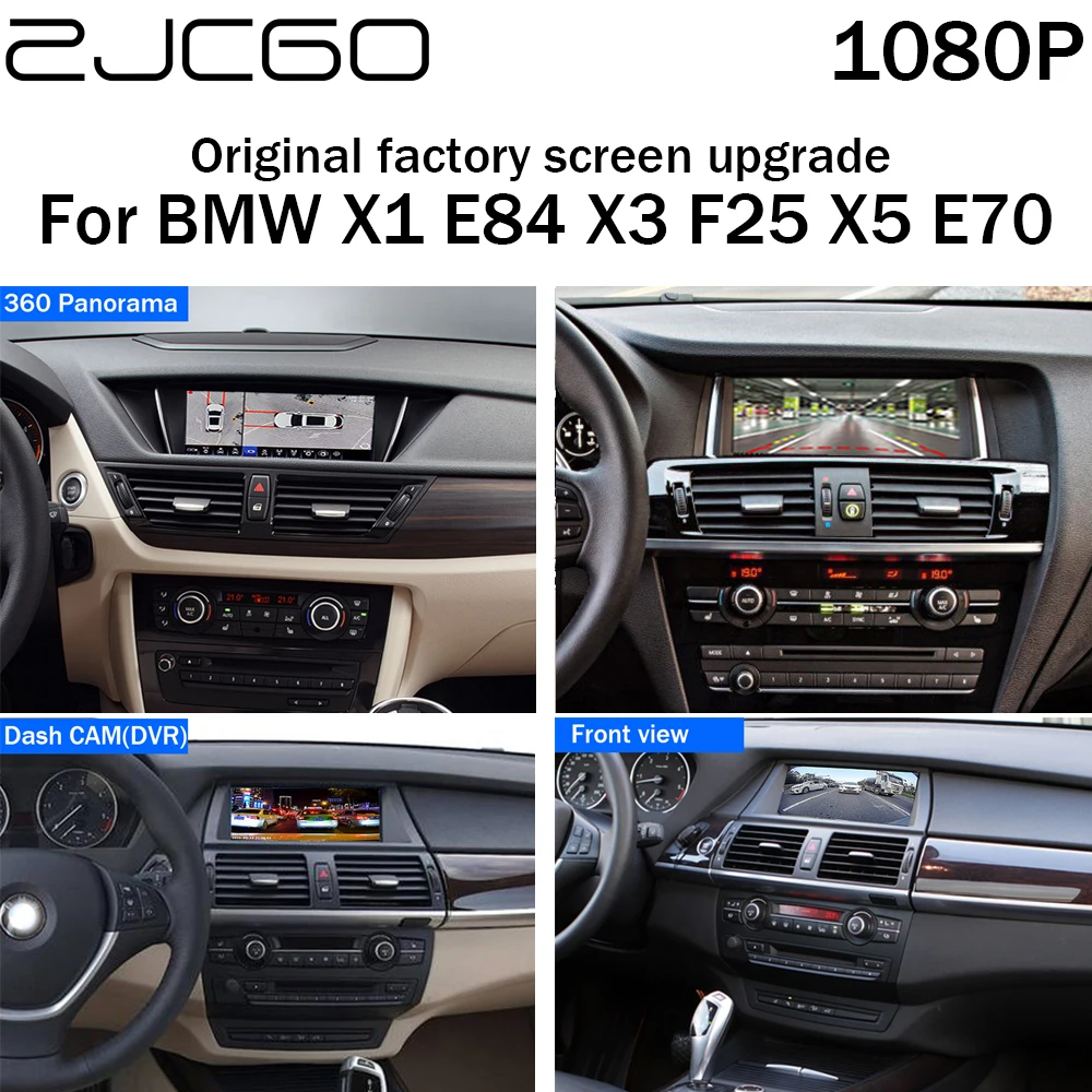 

ZJCGO Factory Screen Upgrade Car Front Rear View Dash Cam DVR 360 Panorama Camera Interface For BMW X1 E84 X3 F25 X5 E70