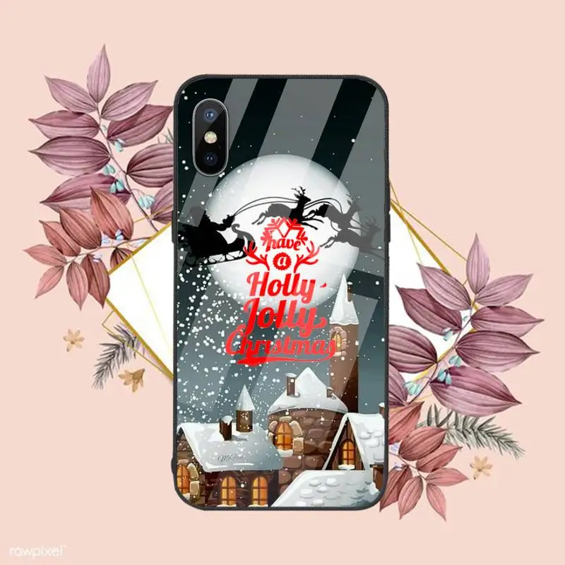 

Happy New Year Phone Case Tempered glass For iphone 6 6S 7 8 plus X XS XR 11 12 mini PRO MAX