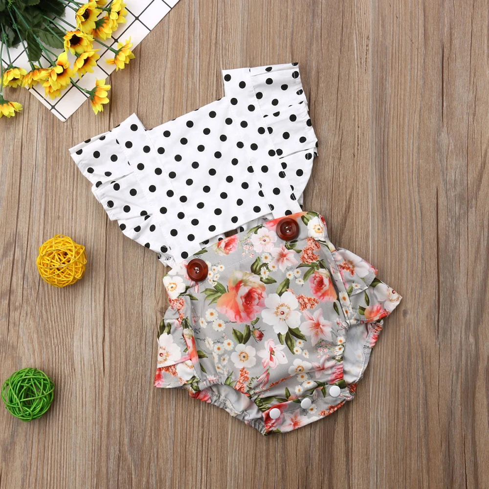 Ropa para beb&eacute; reci&eacute;n nacido, Pelele de empalme de encaje, mono sin espalda, traje de sol, ropa para beb&eacute;-5