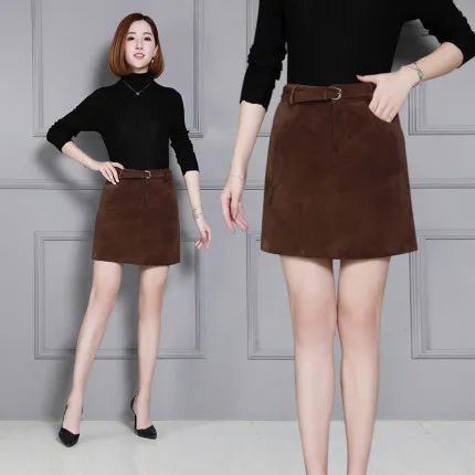 

2020 Новая женская юбка из натуральной овечьей кожи K33