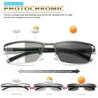 Интеллектуальные Мультифокальные фотохромные очки для чтения, прогрессивная защита от синего света, защита от ультрафиолета, пресбиопические очки-половинки в оправе, 1,5