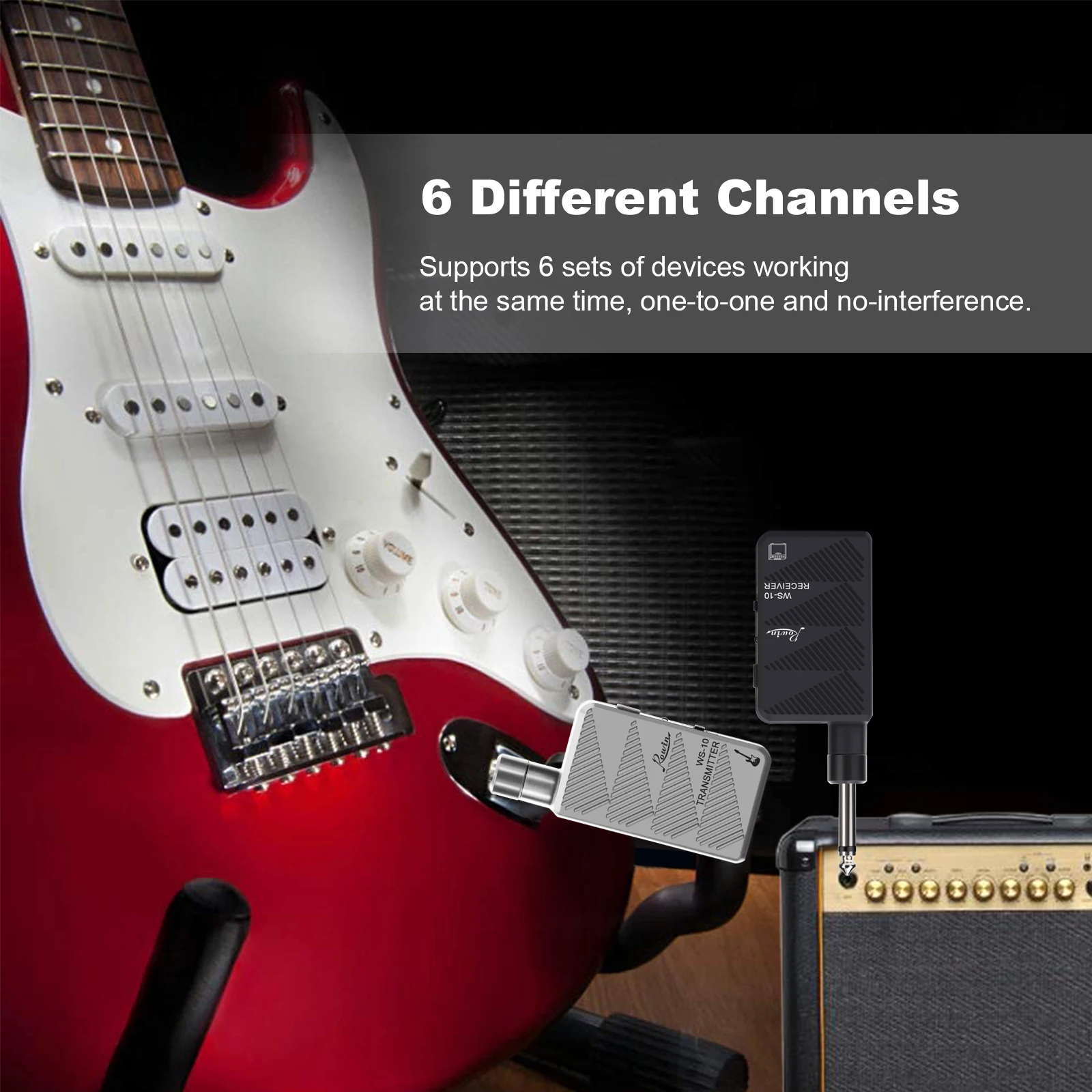 Беспроводной Перезаряжаемый гитарный приемник Rowin 2 4G беспроводная гитарная