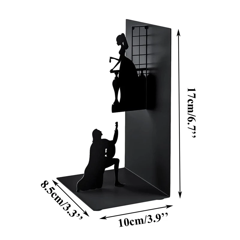 

Simple Modern Decorative Book Ends Iron Art Black Metal Bookends for Collecting CD Albums Magazines Heavy Books 889