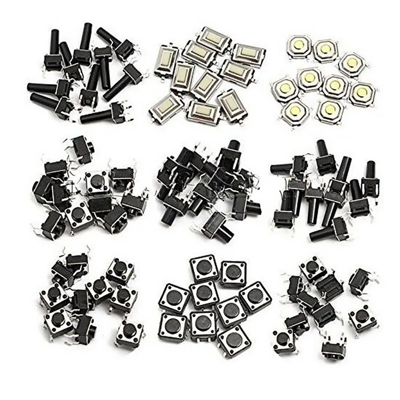 140PCs 14 Types Momentary Tactile Push Button Switch Micro SMD Switches Kit | Обустройство дома