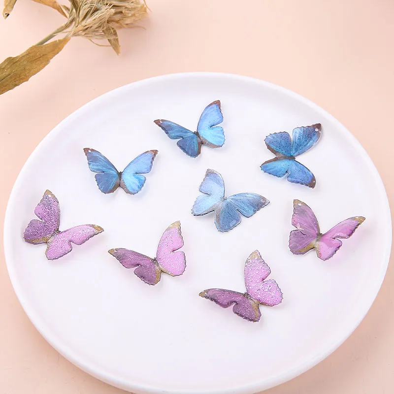4 шт. японский Сказочный Стиль блестящие акриловые милые серьги бабочки для