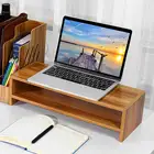 Деревянная настольная подставка для компьютера, стойка для монитора ноутбука, многофункциональный настольный держатель для экрана, принадлежности для стола