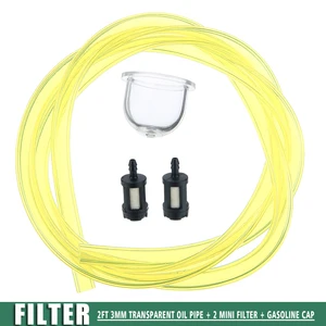 2 фута 3 мм прозрачный фильтр для топливной газовой линии застежка труба шланг струнная труба для бензопилы триммер Воздуходувка с 2 мини-фильтром 1 бензиновая крышка