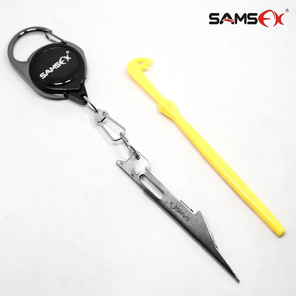 SAMSFX быстрый инструмент связывания узлов петля Tyer крюк для удаления w/Zinger Ретракторы рыболовные снасти комбо рыболовные снасти аксессуары