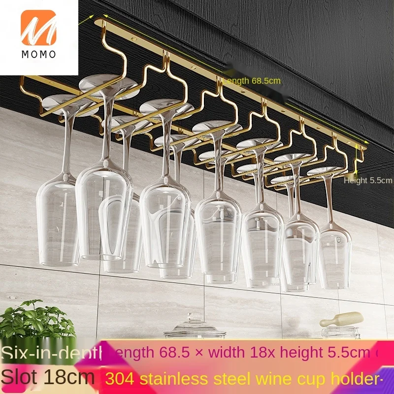 

Stainless steel wine glass hanging rack high-footed cup holder European wine glass rack upside down hanging cup holder
