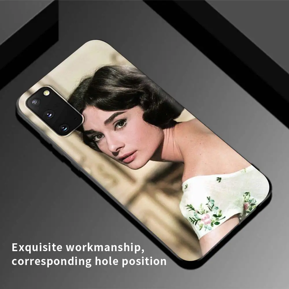 

Case For Samsung Galaxy S10 S20 FE S21 S9 S8 Plus Note 20 10 Lite Cubre Black Tpu Mobile Phone Coque Audrey Hepburn