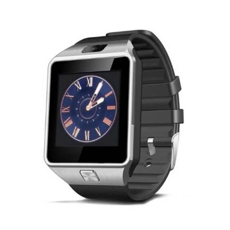 Silver AIQIU DZ09 Смарт часы Цифровые мужские часы для Apple iPhone samsung Android мобильный телефон Bluetooth SIM TF карта камера - Цвет: Silver