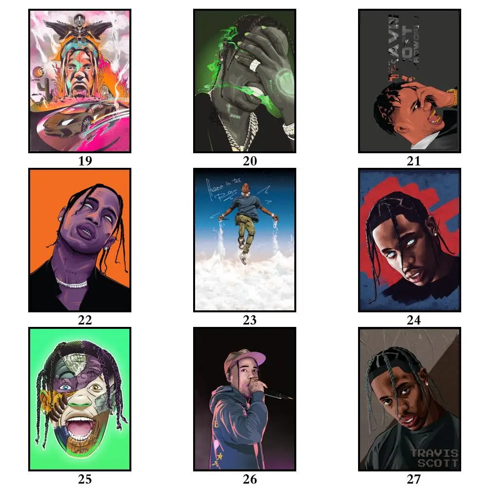 29 дизайнов белый бумажный плакат рэпера Тревиса Скотта альтернативная