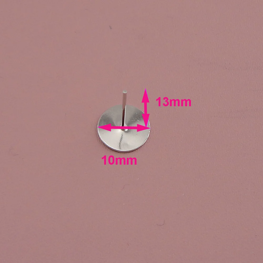 

500PCS Silver 6mm 10mm flat pad Plain Metal Earring Studs DIY earring jewelry finding materials