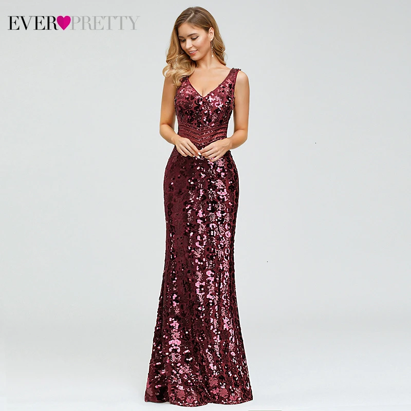 Новинка, расшитое блестками платье для выпускного вечера Ever Pretty Sparkle, v-образный вырез, Русалка, спагетти ремень, женские элегантные вечерние длинные платья, Vestido Formatura