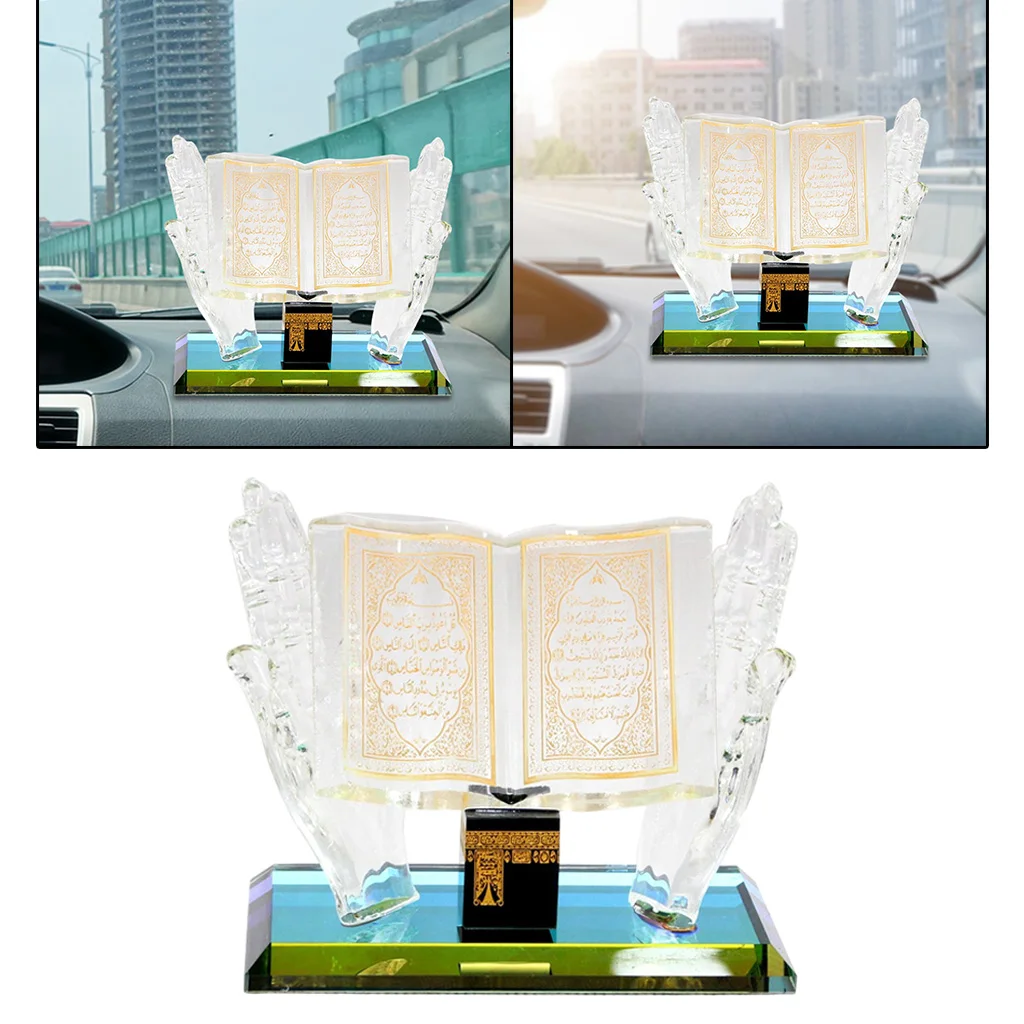 Ornamento musulm&aacute;n de cristal tallado, minimodelo transparente de decoraci&oacute;n de coche de Ramad&aacute;n-4